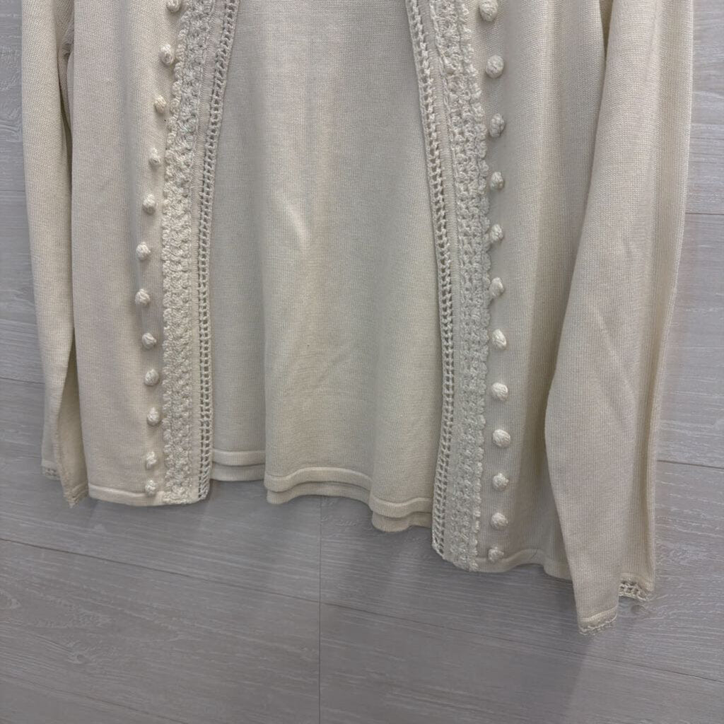 Vintage RQT White Knit Long Sleeve Sweater Top Small