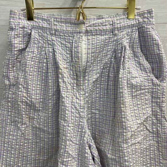 Vintage Karen Scott Purple Plaid Shorts 12