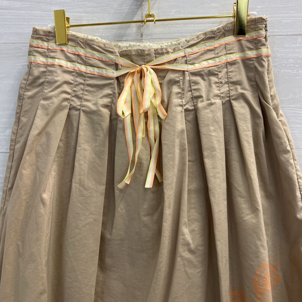 Vintage Old Navy Brown Tie Waist Midi Skirt 1