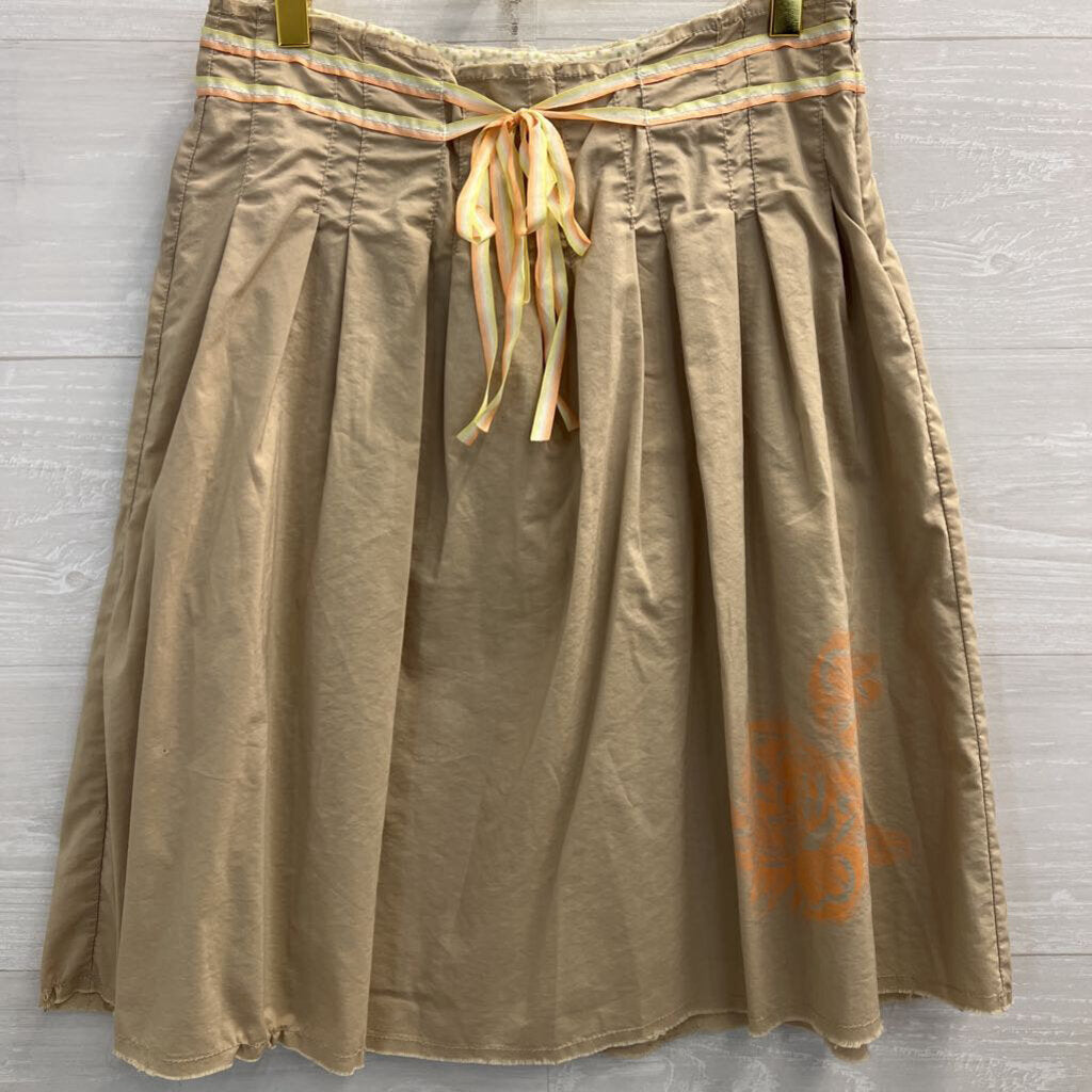 Vintage Old Navy Brown Tie Waist Midi Skirt 1