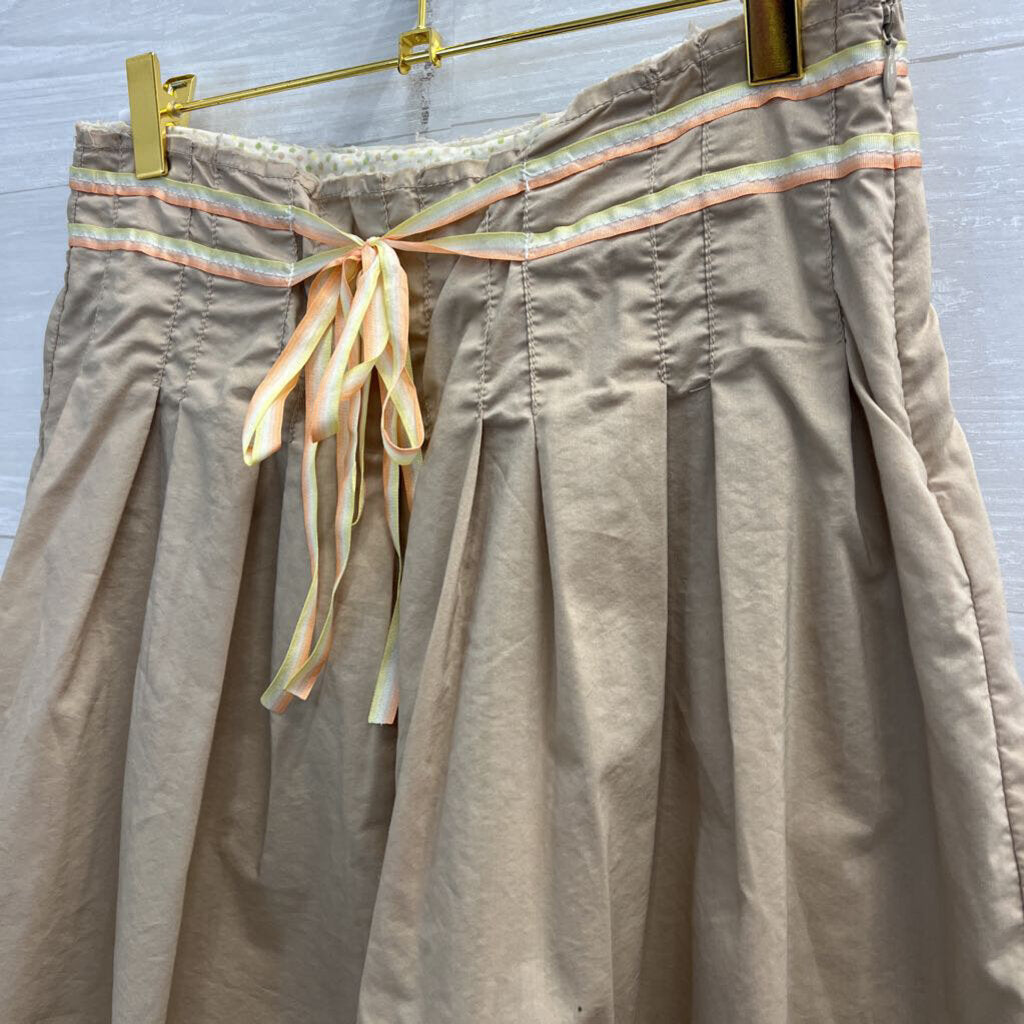 Vintage Old Navy Brown Tie Waist Midi Skirt 1