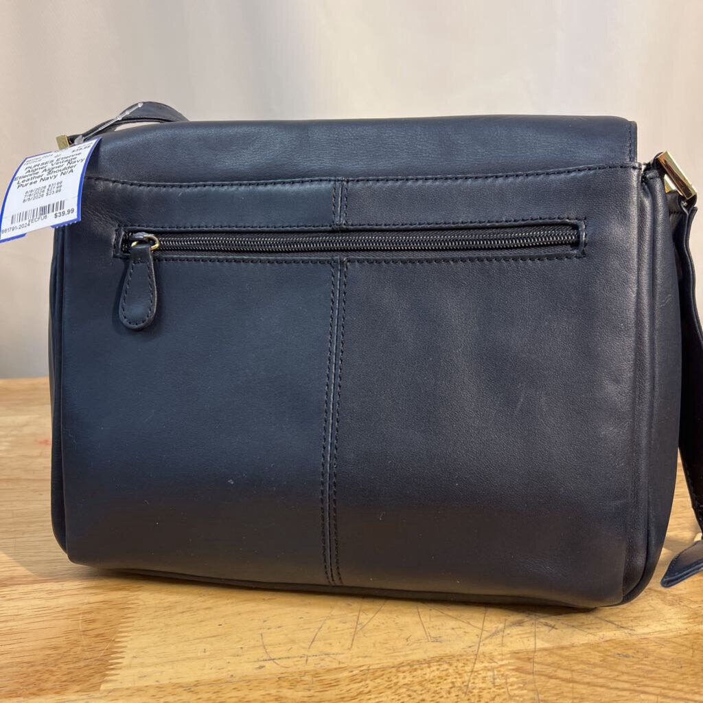 Vintage Etienne Aigner Navy Leather Shoulder Purse
