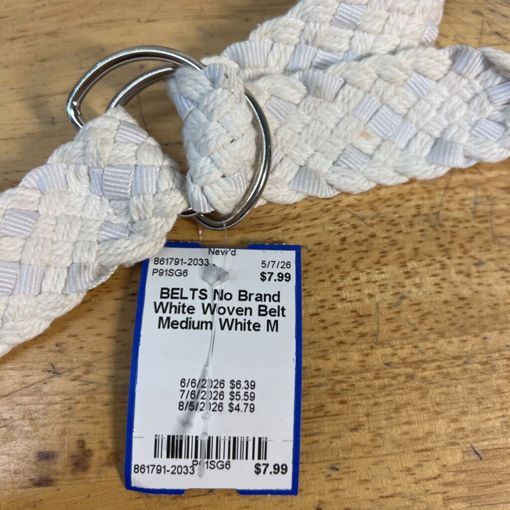 White Woven Belt Medium