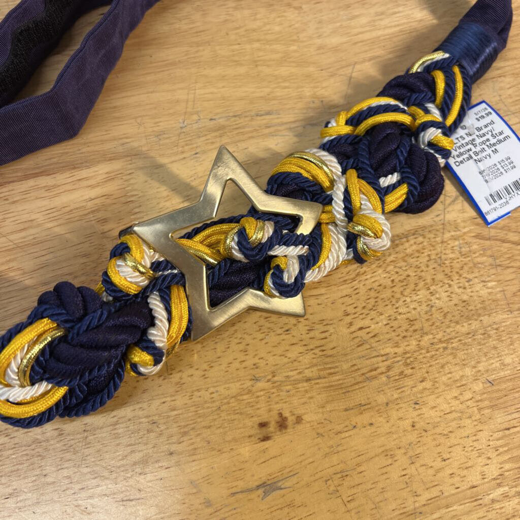 Vintage Navy/ Yellow Rope Star Detail Belt Medium