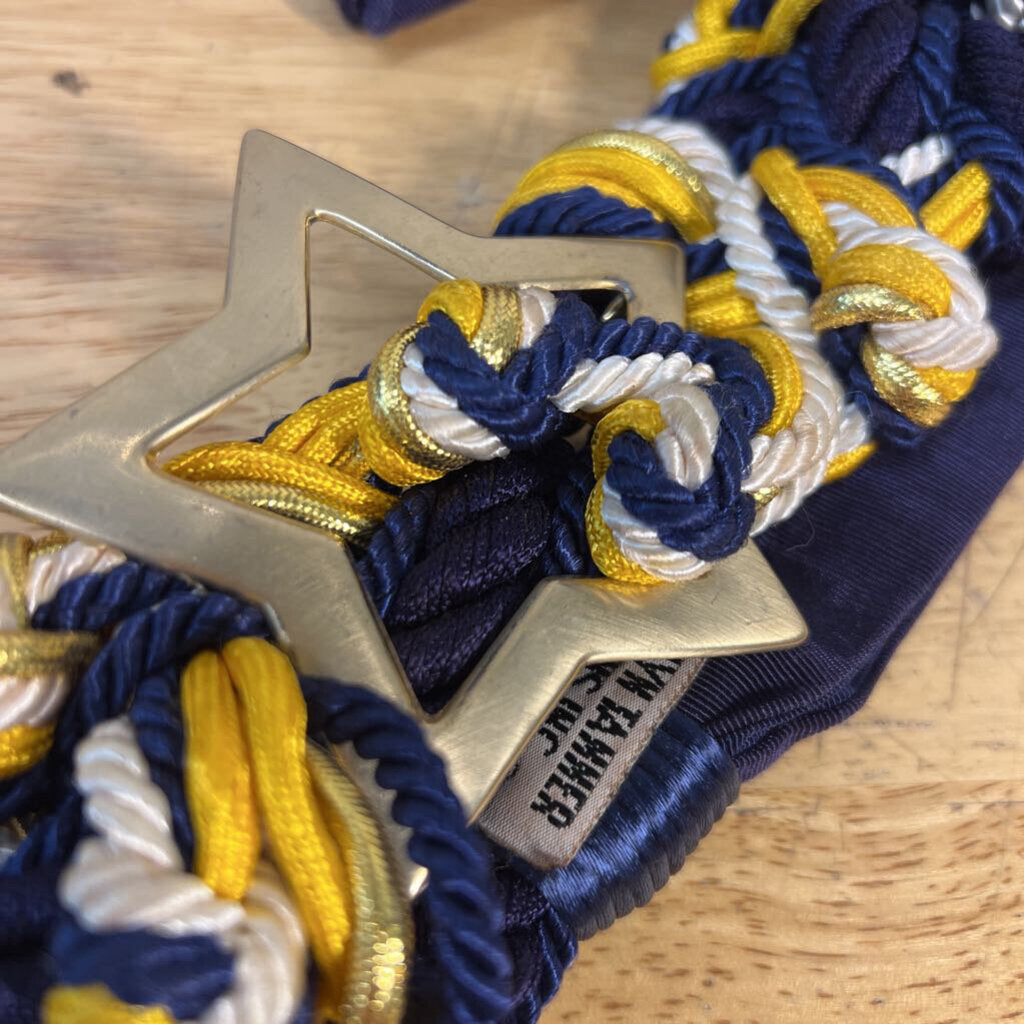 Vintage Navy/ Yellow Rope Star Detail Belt Medium