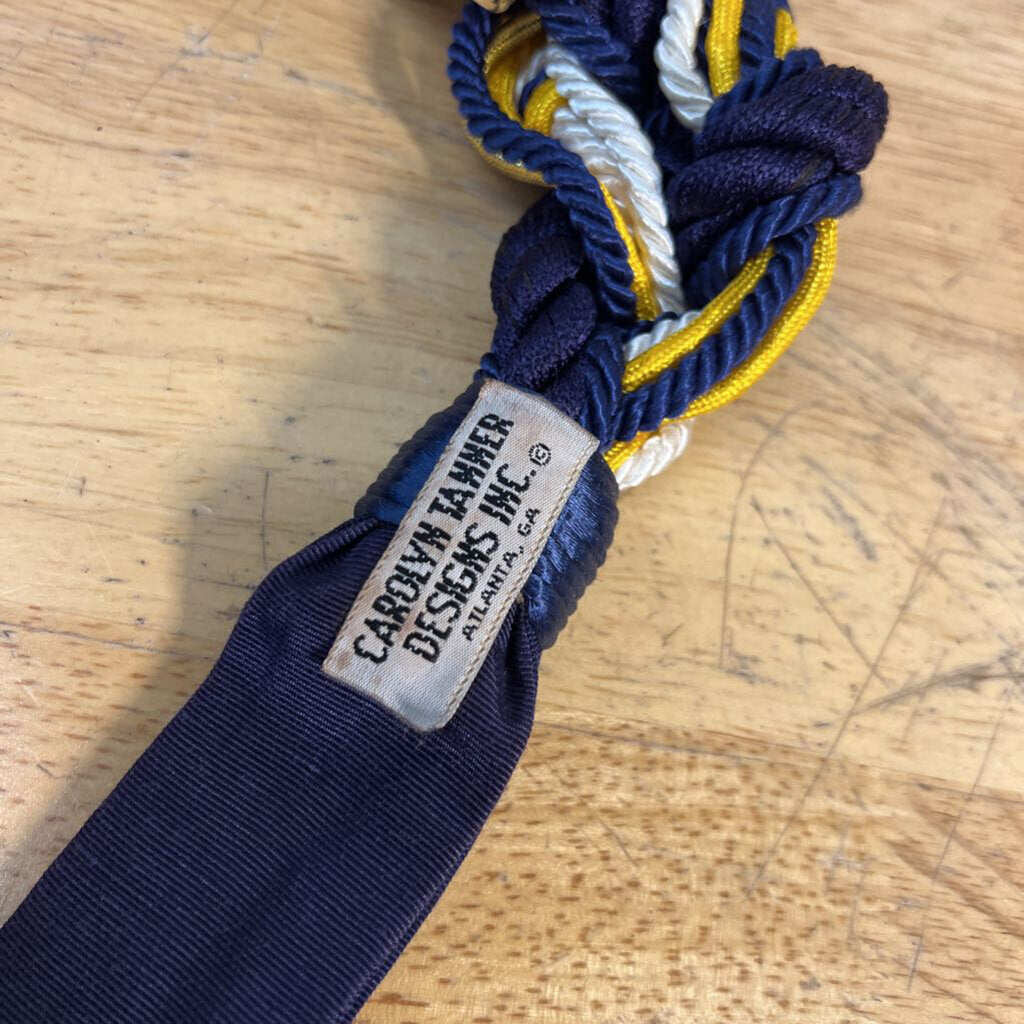 Vintage Navy/ Yellow Rope Star Detail Belt Medium