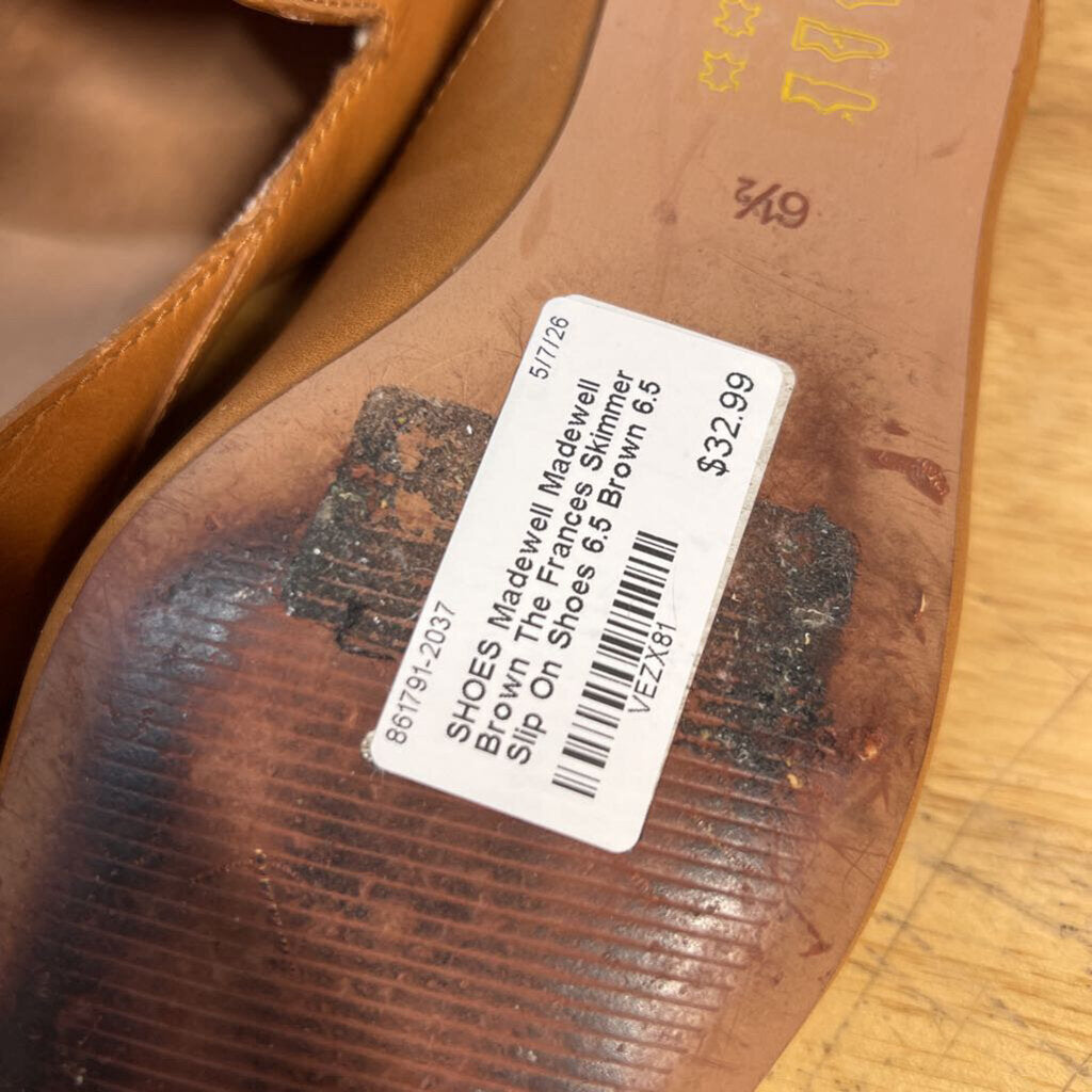 Madewell Brown The Frances Skimmer Slip On Shoes 6.5