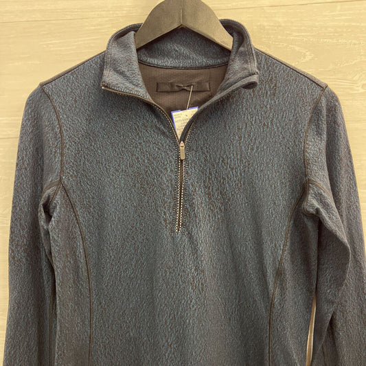 Lululemon Teal/ Black Print Quarter Zip Long Sleeve Athletic Top Small