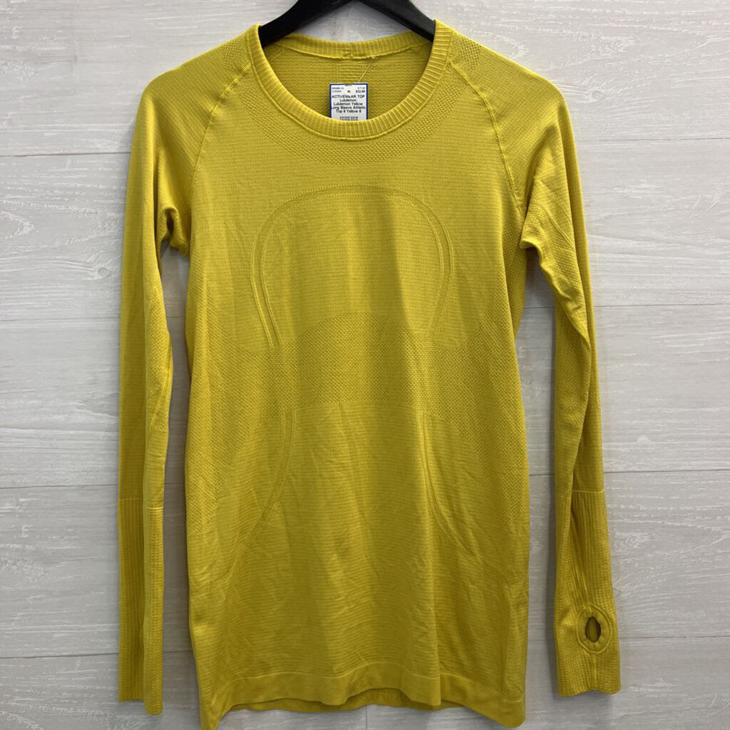 Lululemon Yellow Long Sleeve Athletic Top 8