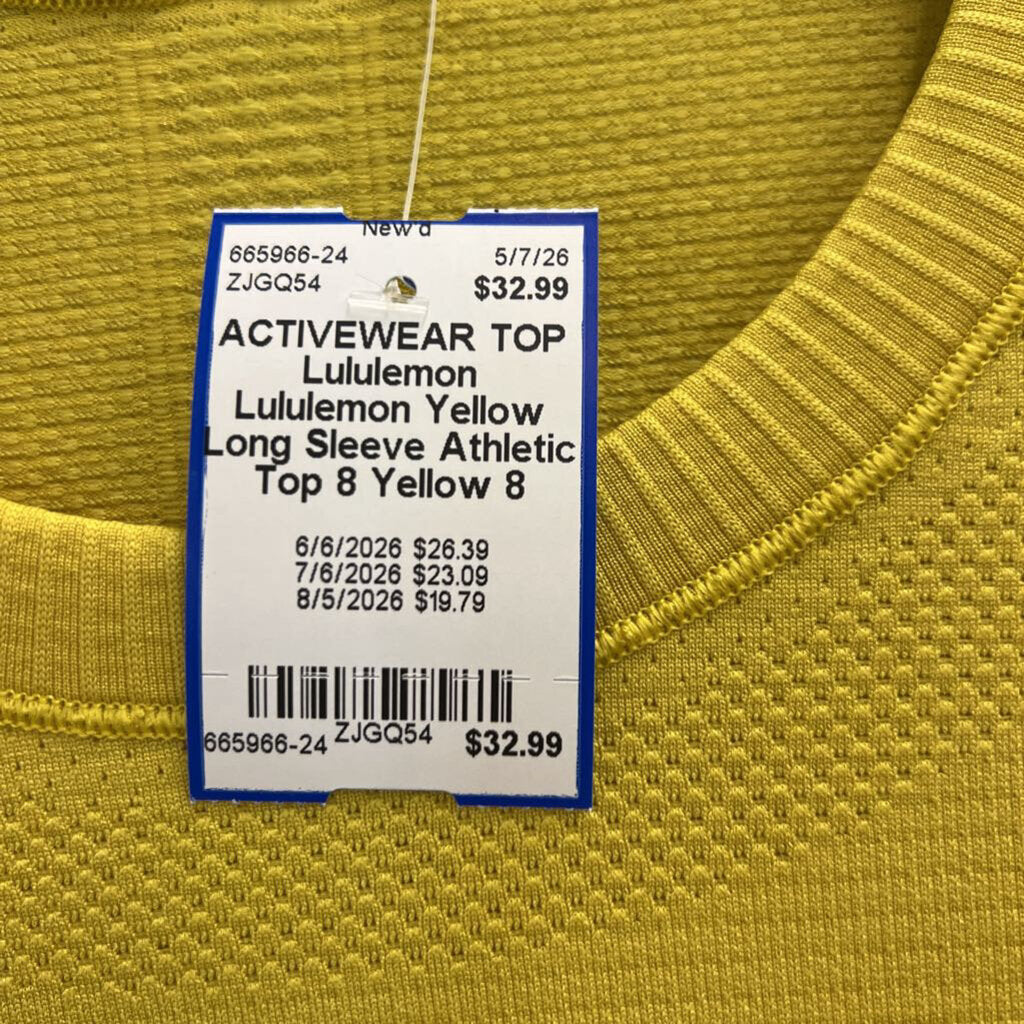Lululemon Yellow Long Sleeve Athletic Top 8