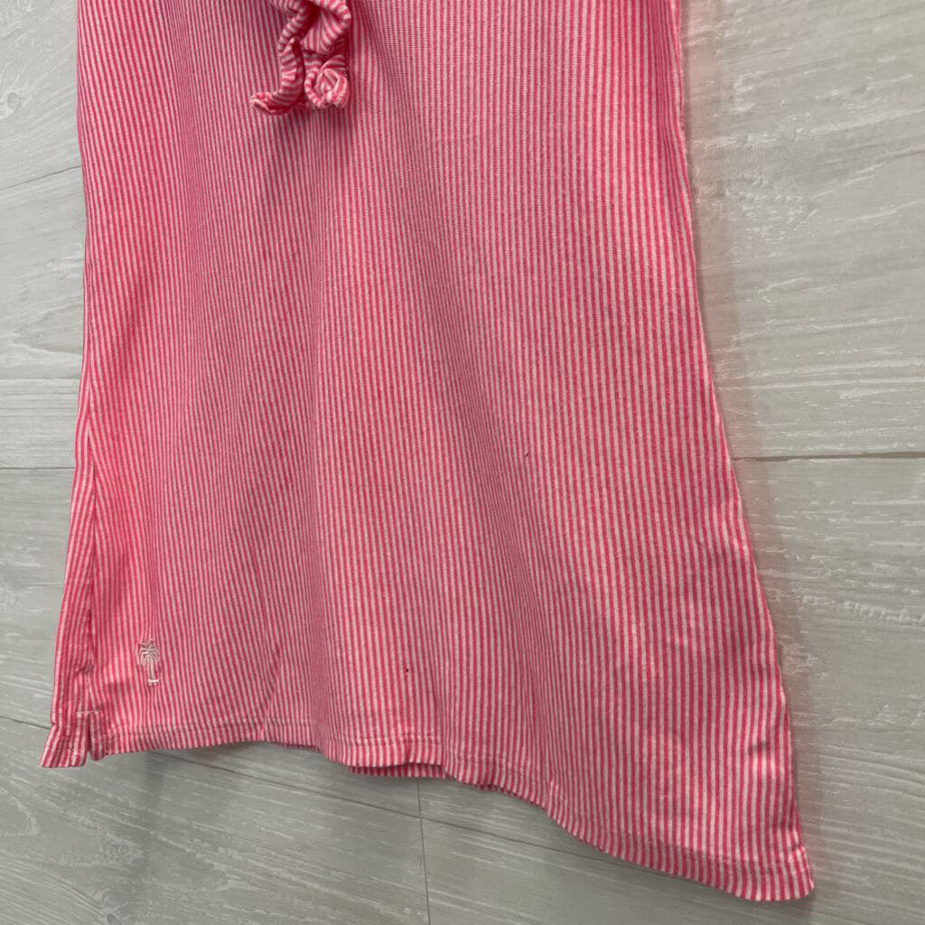 Lilly Pulitzer Pink/ White Striped Ruffle Detail Sleeveless Top Extra Small