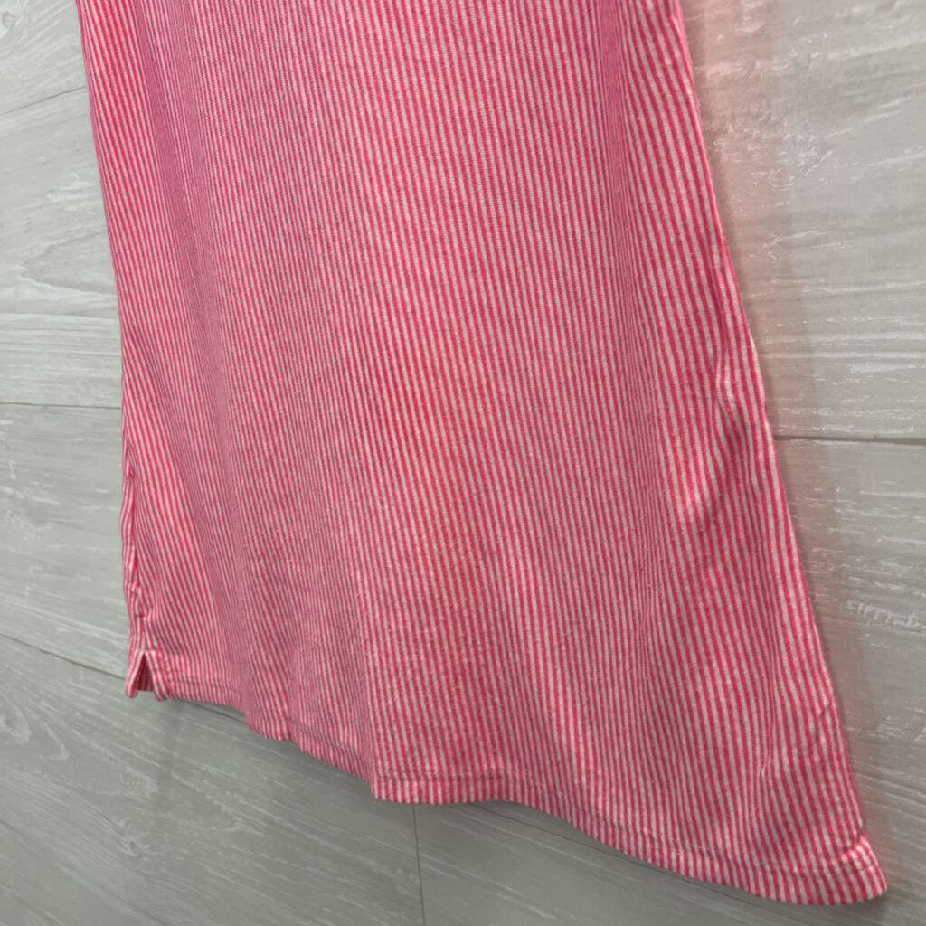 Lilly Pulitzer Pink/ White Striped Ruffle Detail Sleeveless Top Extra Small