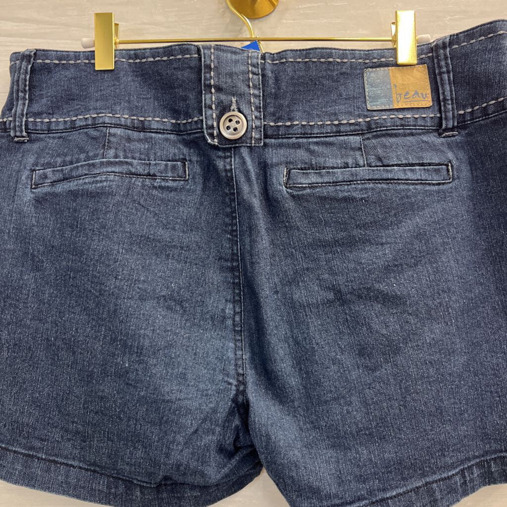 Beau Dark Wash Stretchy Denim Shorts 14