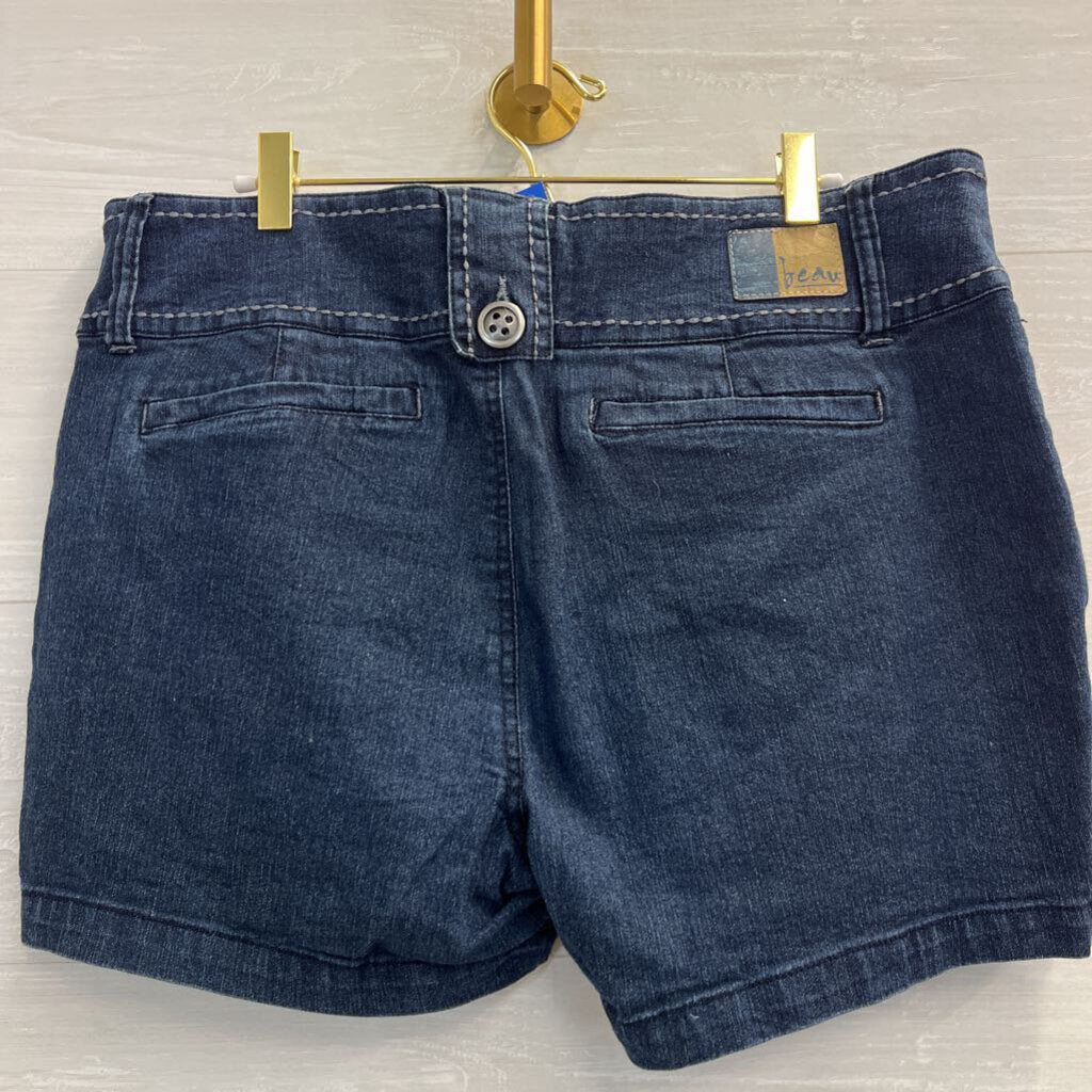 Beau Dark Wash Stretchy Denim Shorts 14