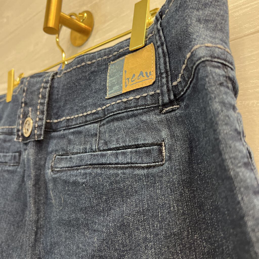 Beau Dark Wash Stretchy Denim Shorts 14