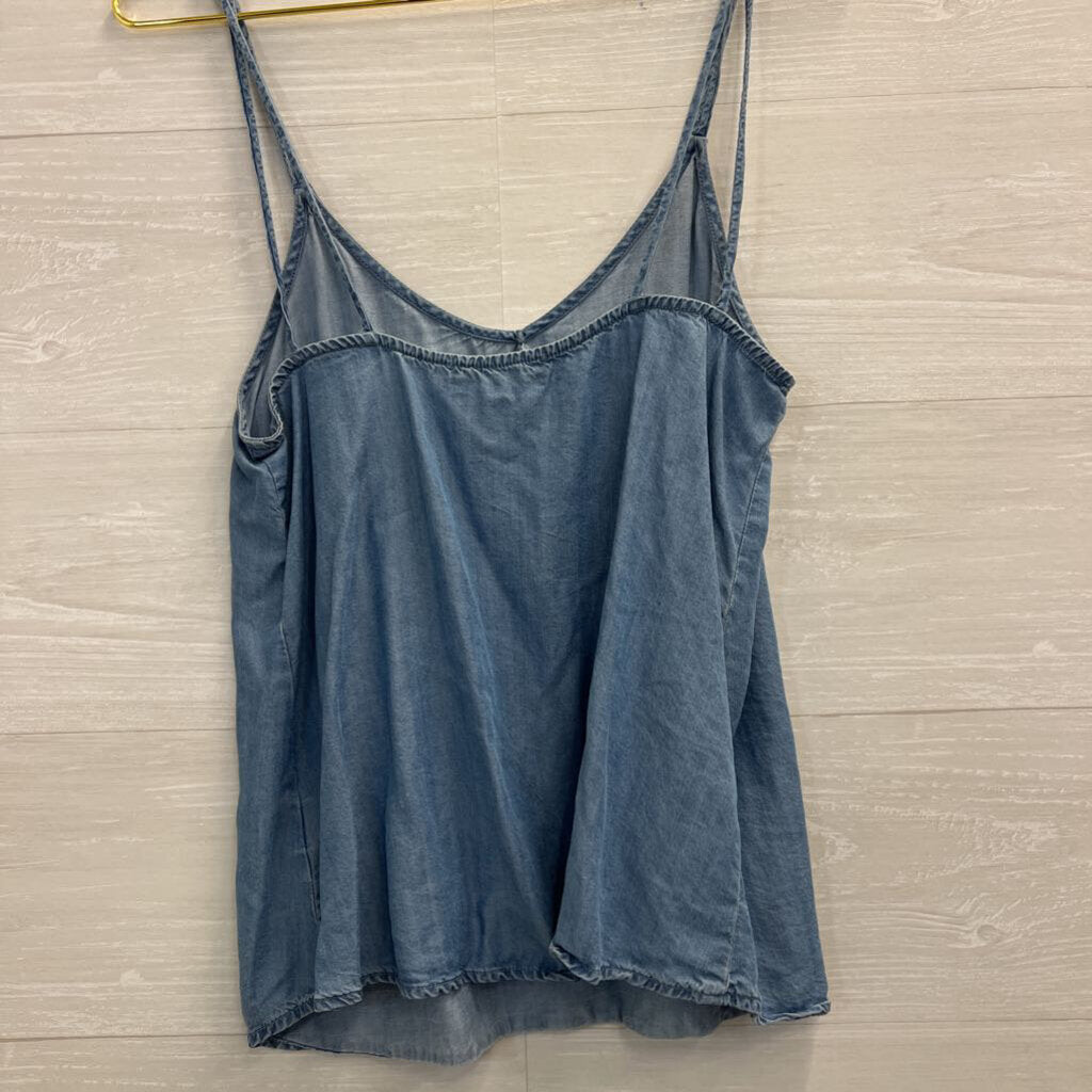 Cloth and Stone Blue Chambray Tank Top Small