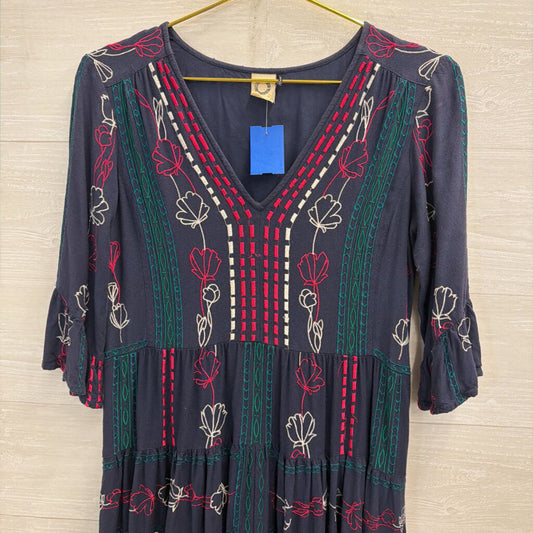 Akemi + Kim Navy/ Multi Embroidered Dress 4