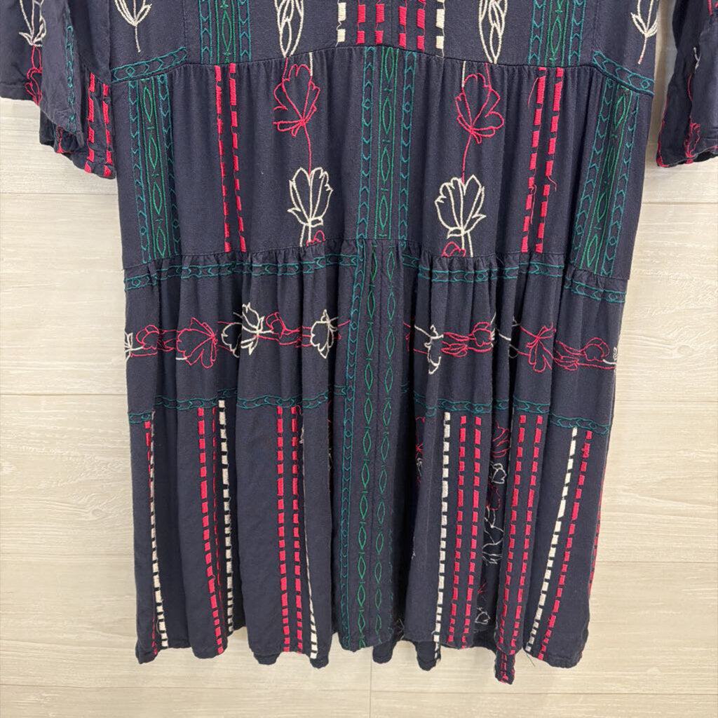 Akemi + Kim Navy/ Multi Embroidered Dress 4