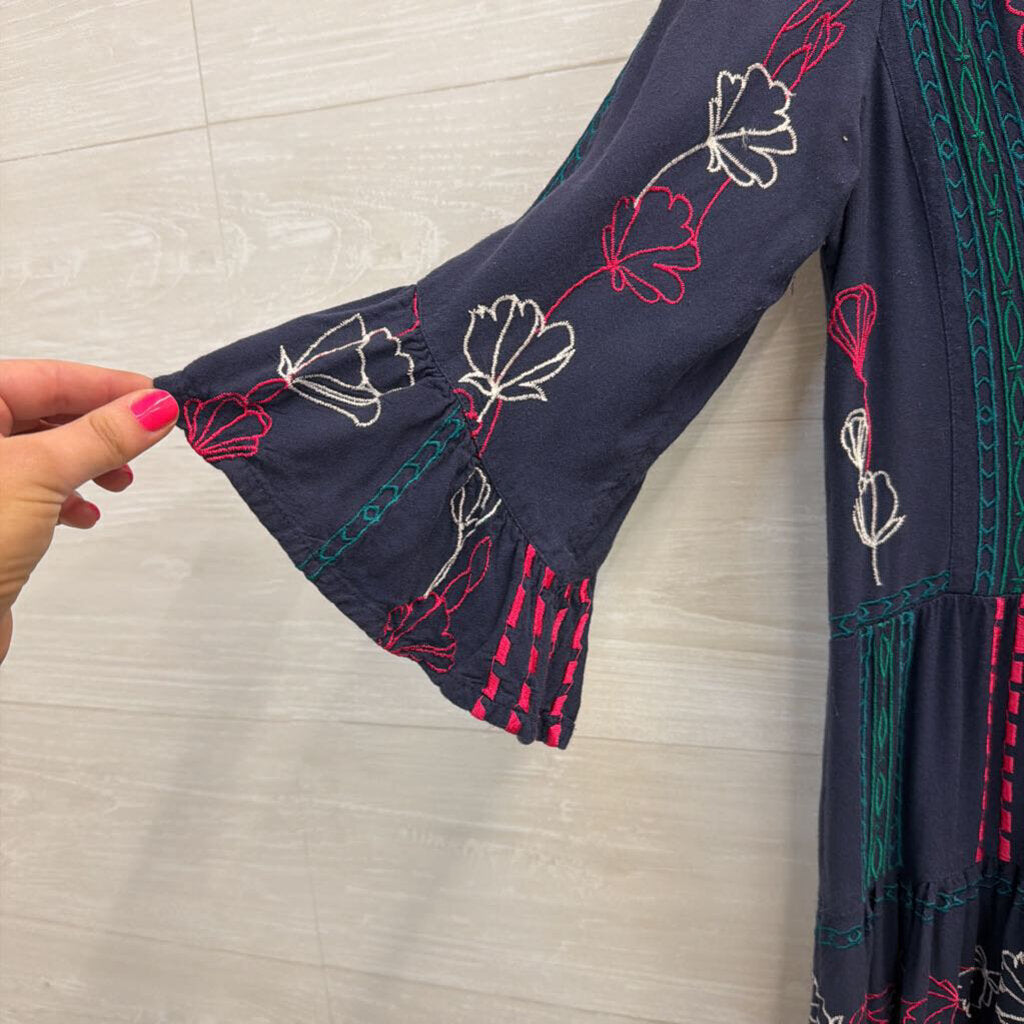 Akemi + Kim Navy/ Multi Embroidered Dress 4