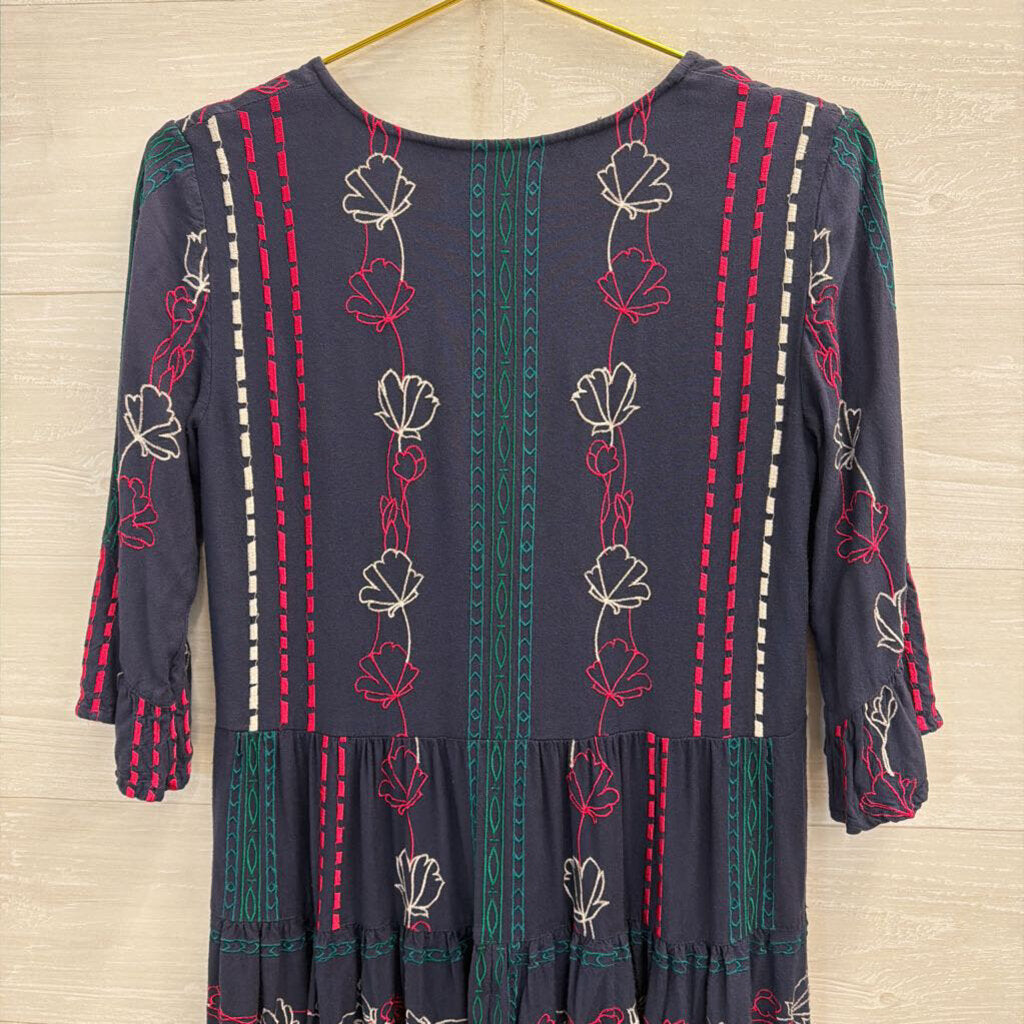 Akemi + Kim Navy/ Multi Embroidered Dress 4