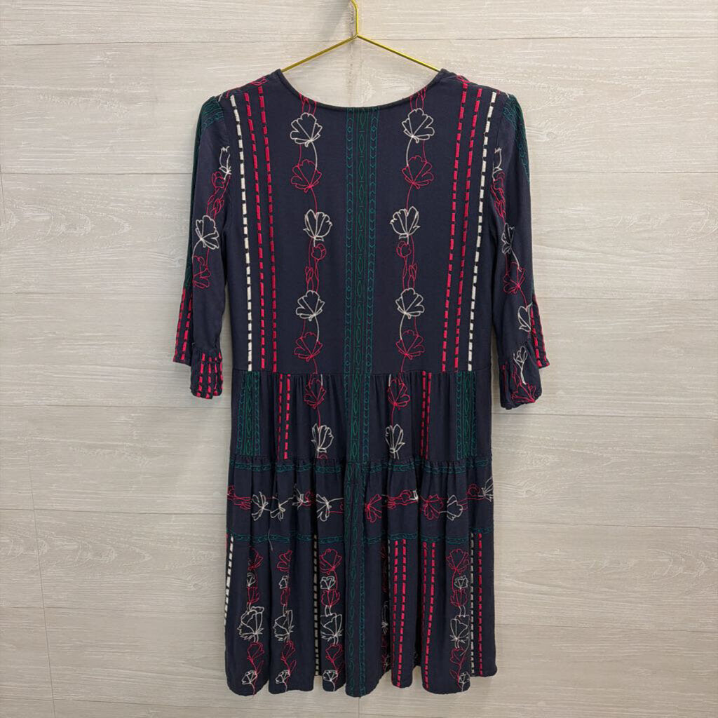 Akemi + Kim Navy/ Multi Embroidered Dress 4