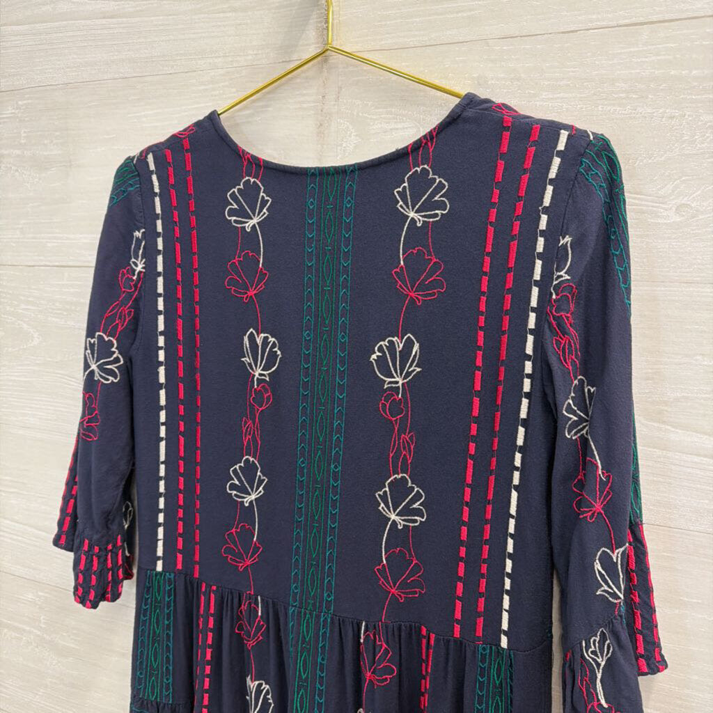 Akemi + Kim Navy/ Multi Embroidered Dress 4
