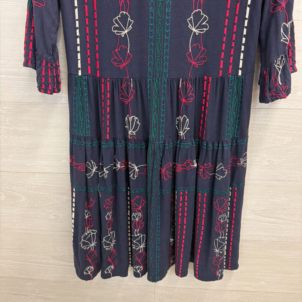 Akemi + Kim Navy/ Multi Embroidered Dress 4