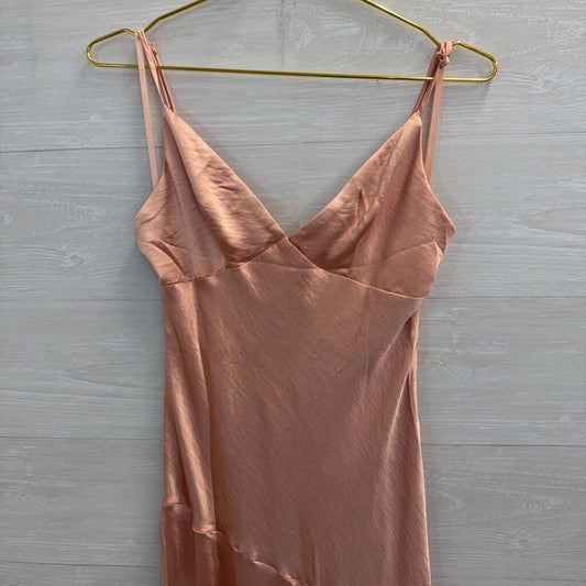 Hello Molly Peach Silky Maxi Dress Medium