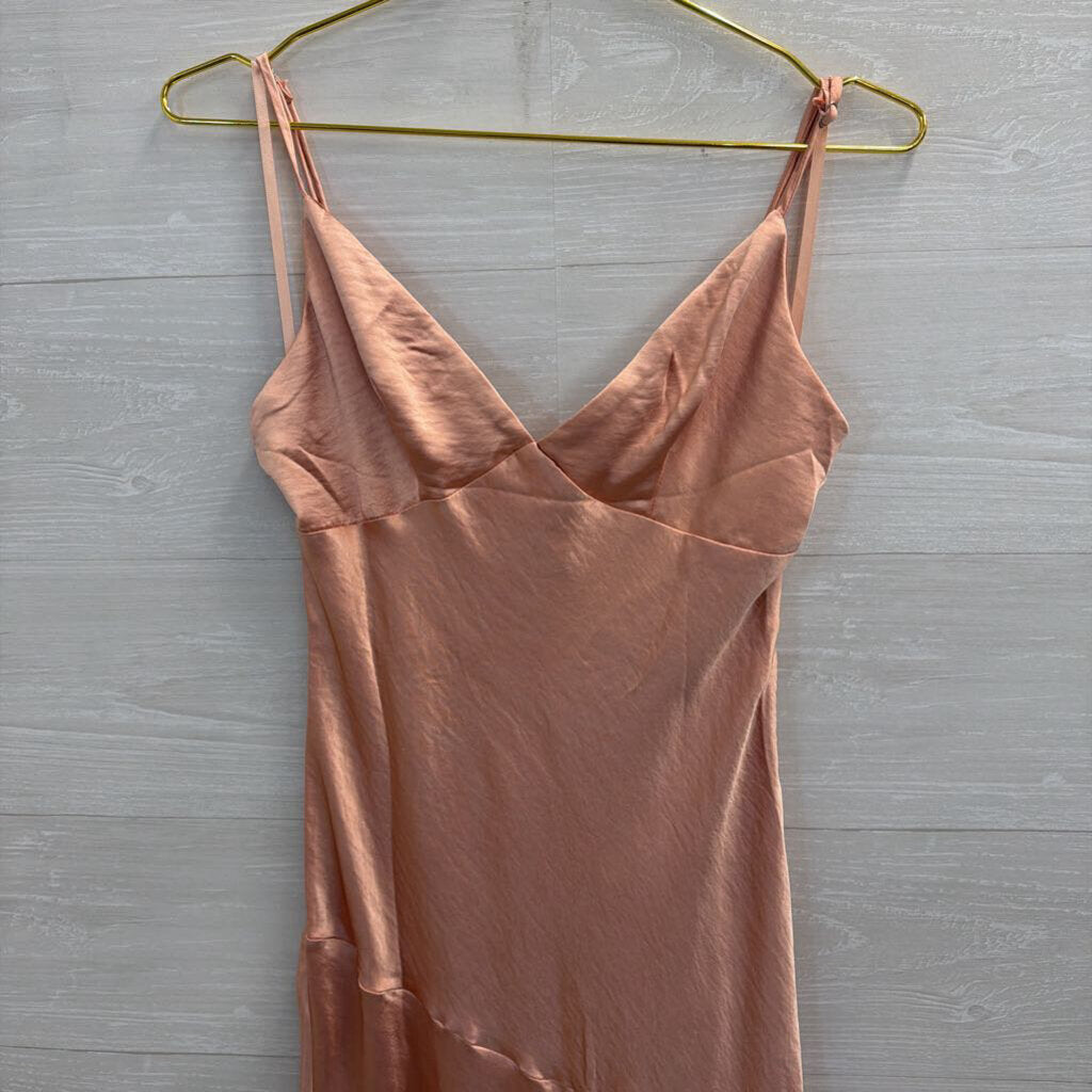 Hello Molly Peach Silky Maxi Dress Medium
