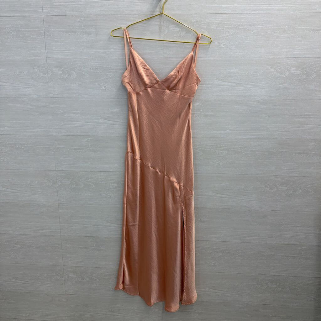Hello Molly Peach Silky Maxi Dress Medium