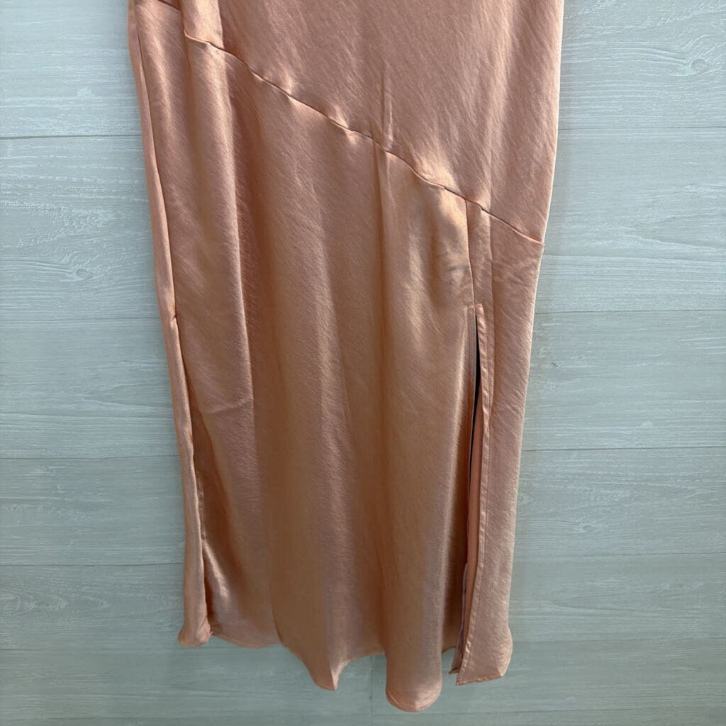 Hello Molly Peach Silky Maxi Dress Medium