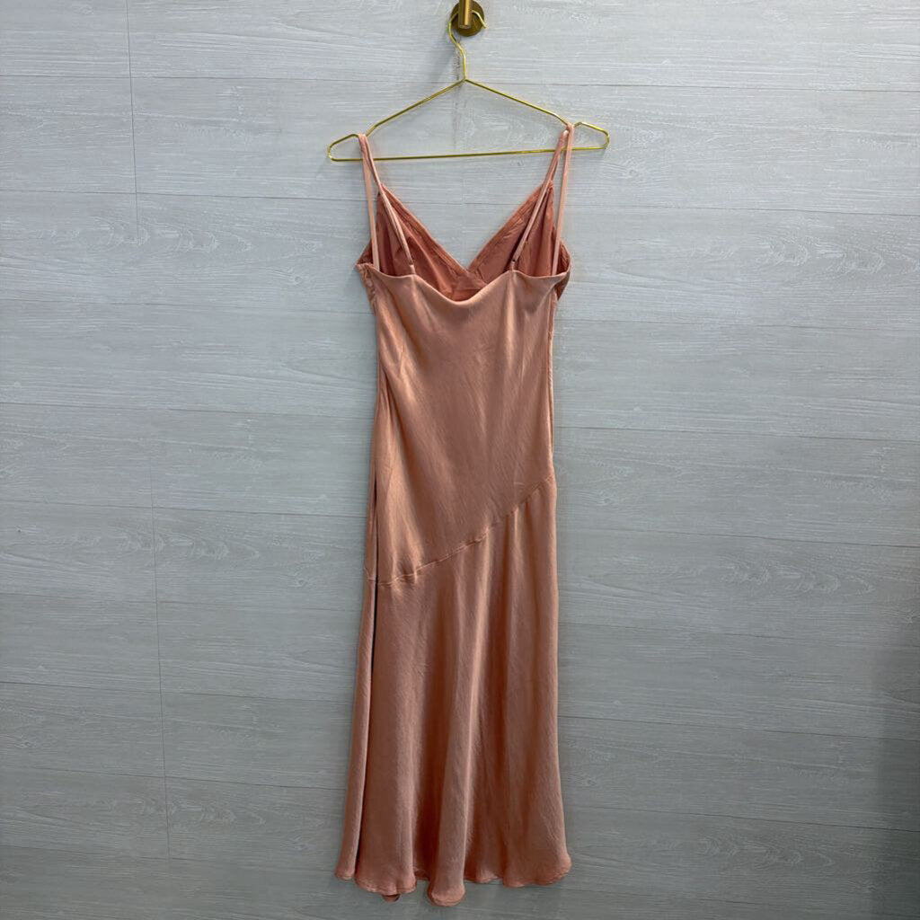 Hello Molly Peach Silky Maxi Dress Medium