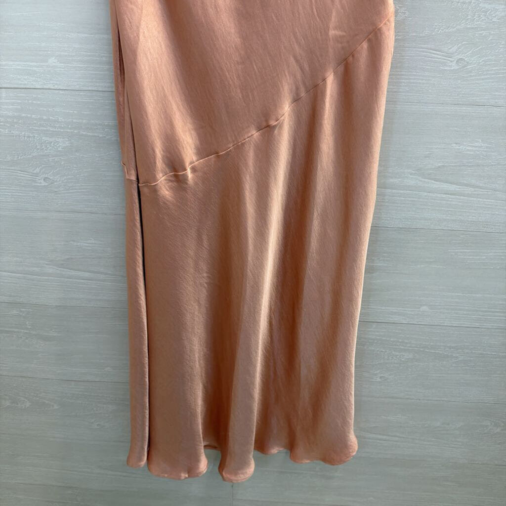 Hello Molly Peach Silky Maxi Dress Medium