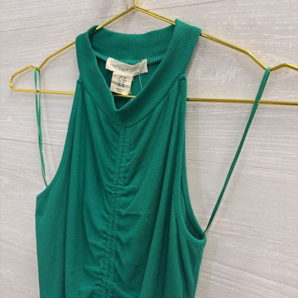 Happily Grey Green Cropped High Neck Tank Top Medium