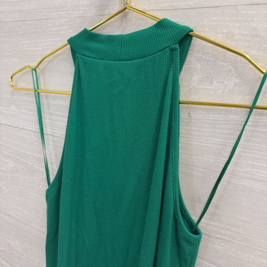 Happily Grey Green Cropped High Neck Tank Top Medium