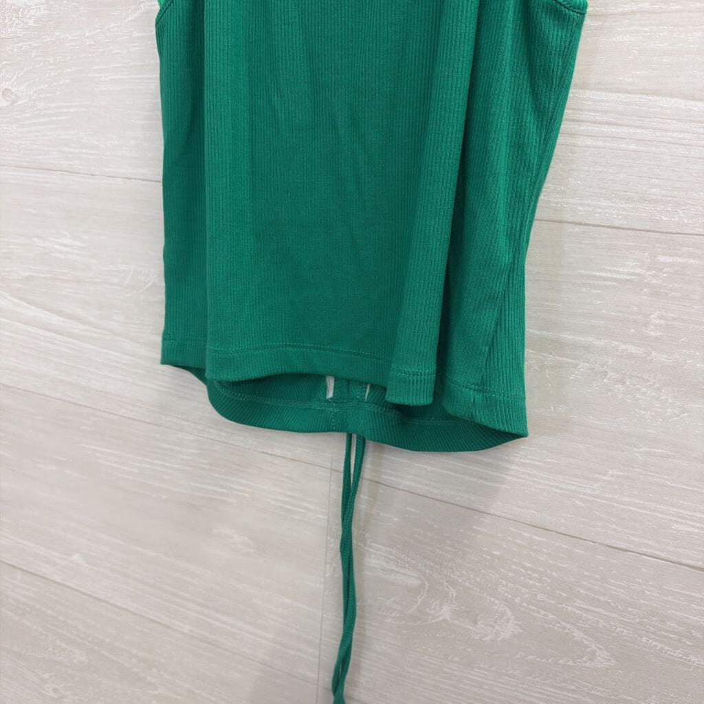 Happily Grey Green Cropped High Neck Tank Top Medium