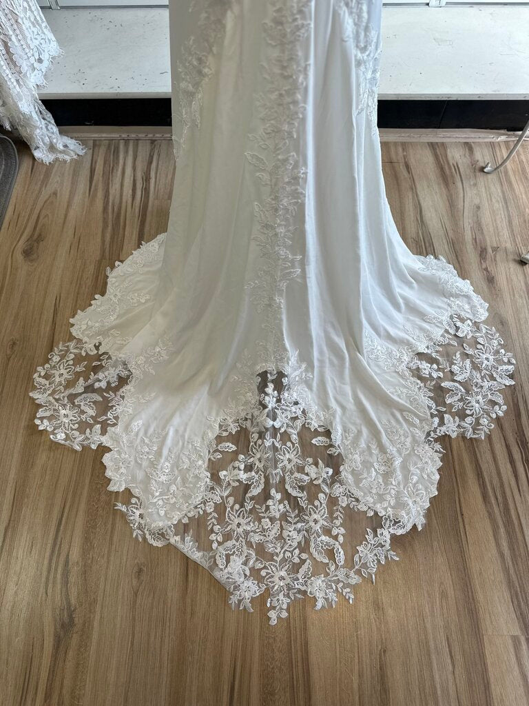 Azazie Ivory Lace Detail Bridal Gown 16