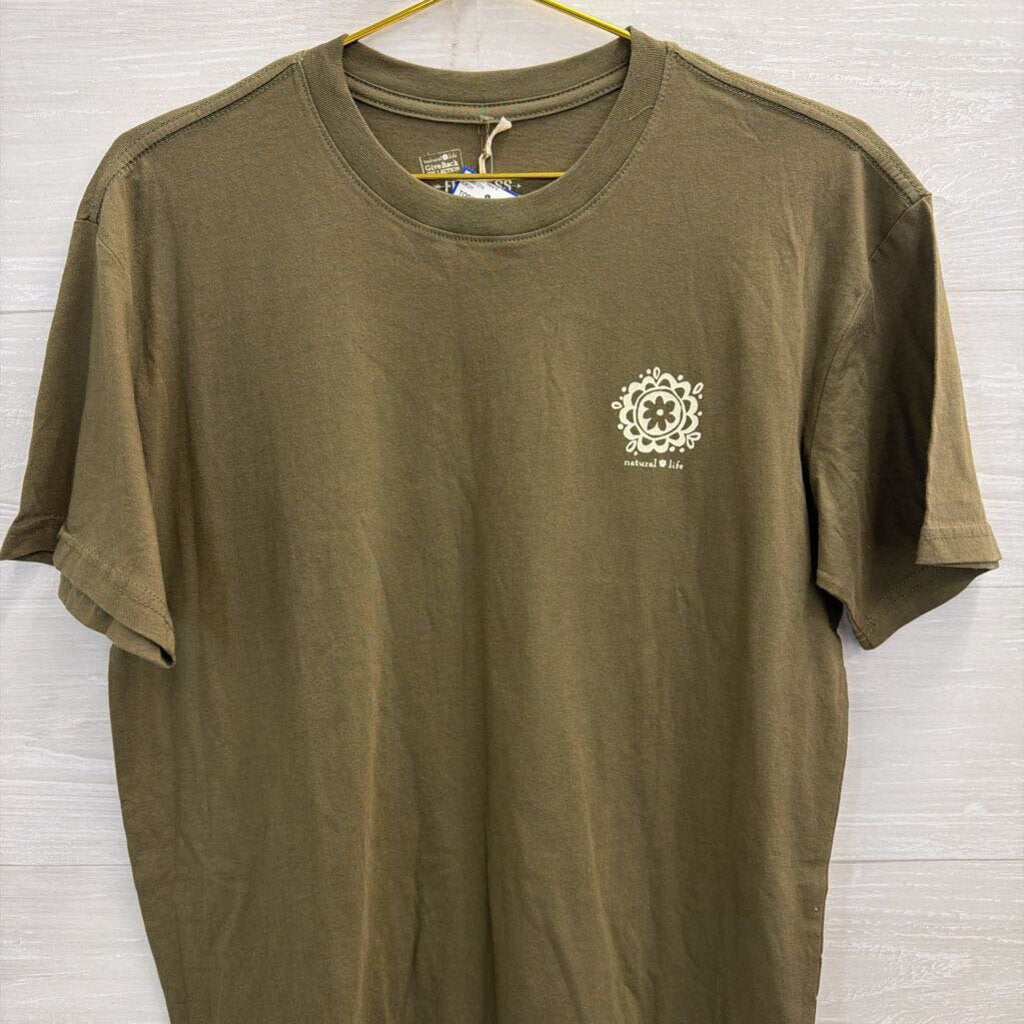 Natural Life Green/ Multi You're Gonna Be Happy Short Sleeve Graphic Tee Medium