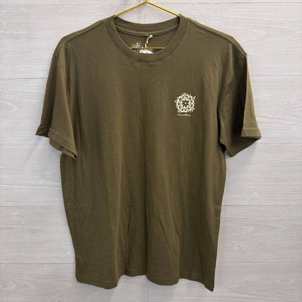 Natural Life Green/ Multi You're Gonna Be Happy Short Sleeve Graphic Tee Medium