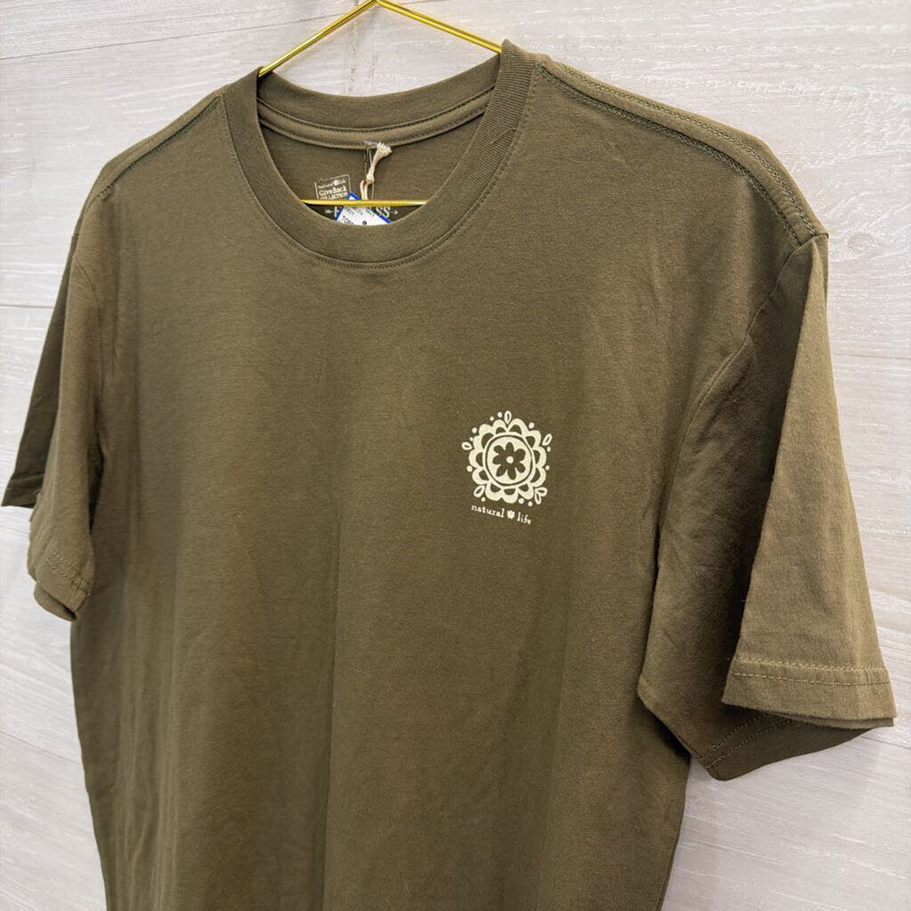 Natural Life Green/ Multi You're Gonna Be Happy Short Sleeve Graphic Tee Medium