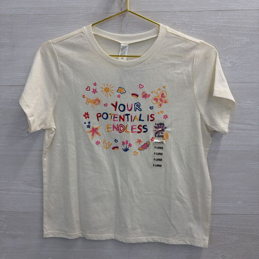White/ Multi Your Potential Is Endless Cropped Short Sleeve Graphic Tee Extra Large