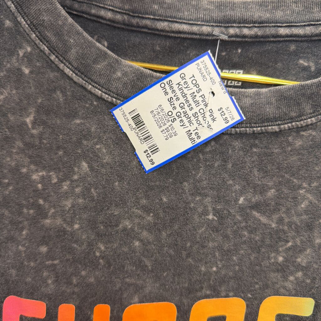 Pink Grey/ Multi Choose Kindness Short Sleeve Graphic Tee One Size