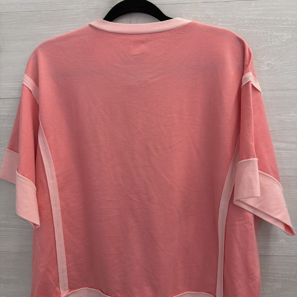 353 Creations Pink Short Sleeve Boxy Top Small