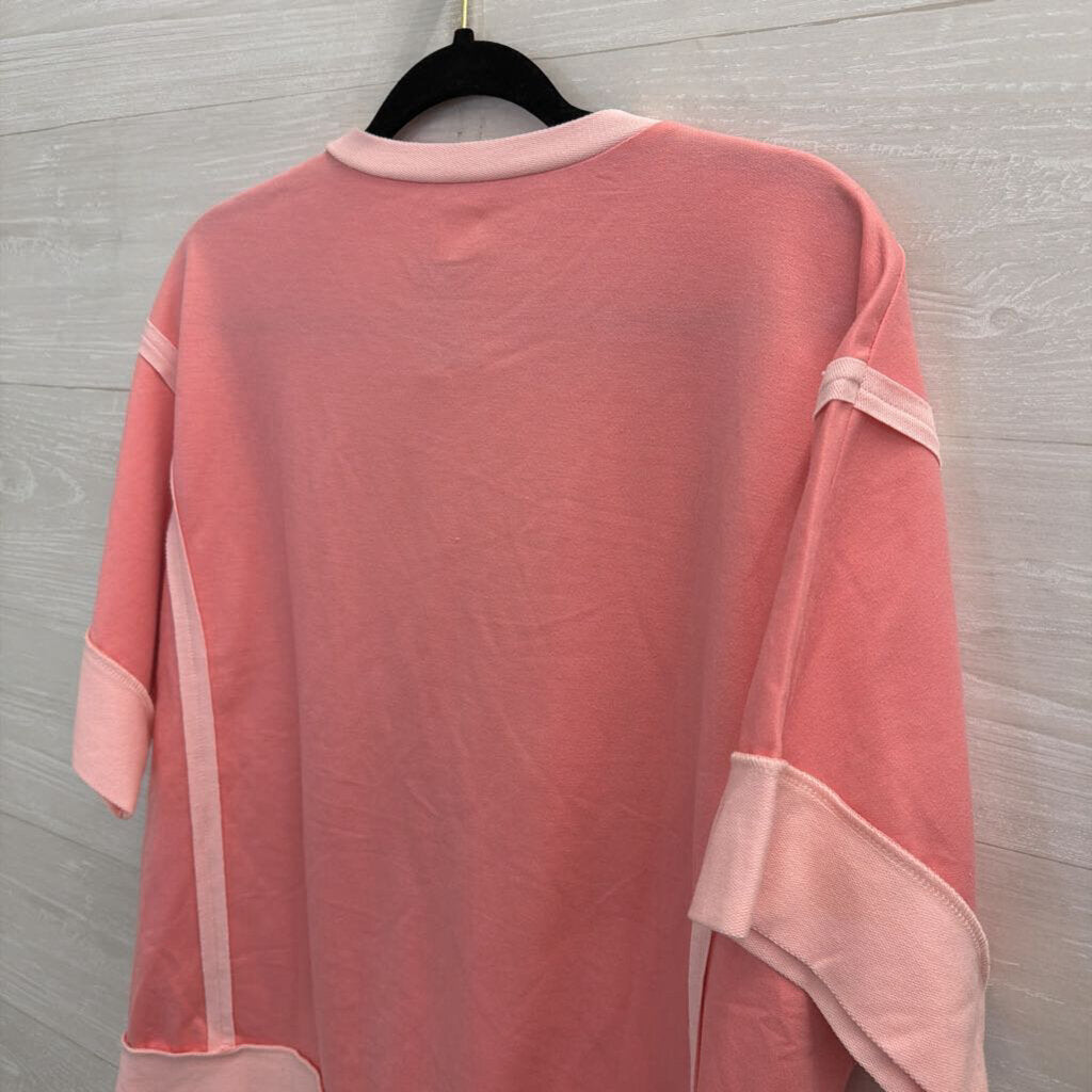 353 Creations Pink Short Sleeve Boxy Top Small
