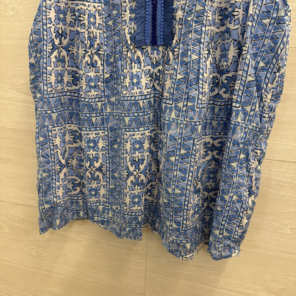 Vineyard Vines White/ Blue Print Tank Top Large