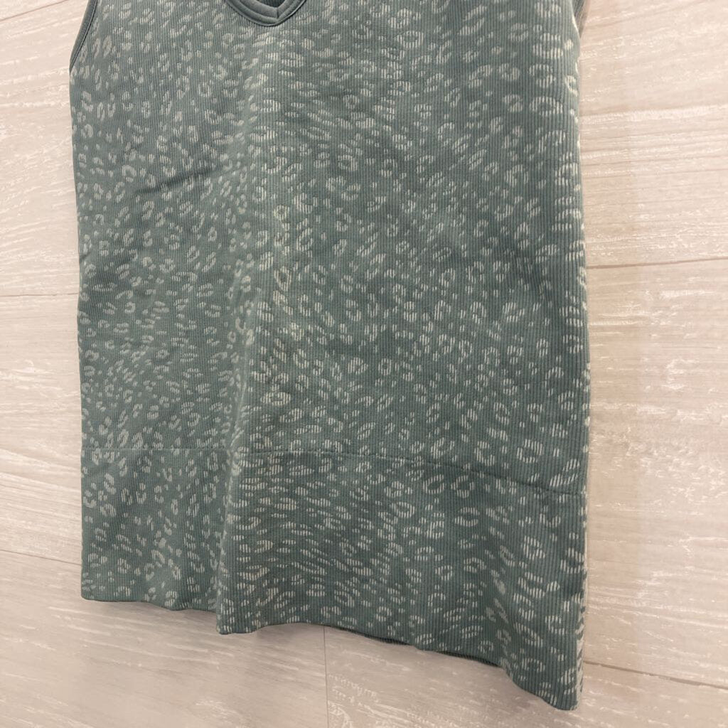 Athleta Blue Cheetah Print Cropped Tank Top XXS