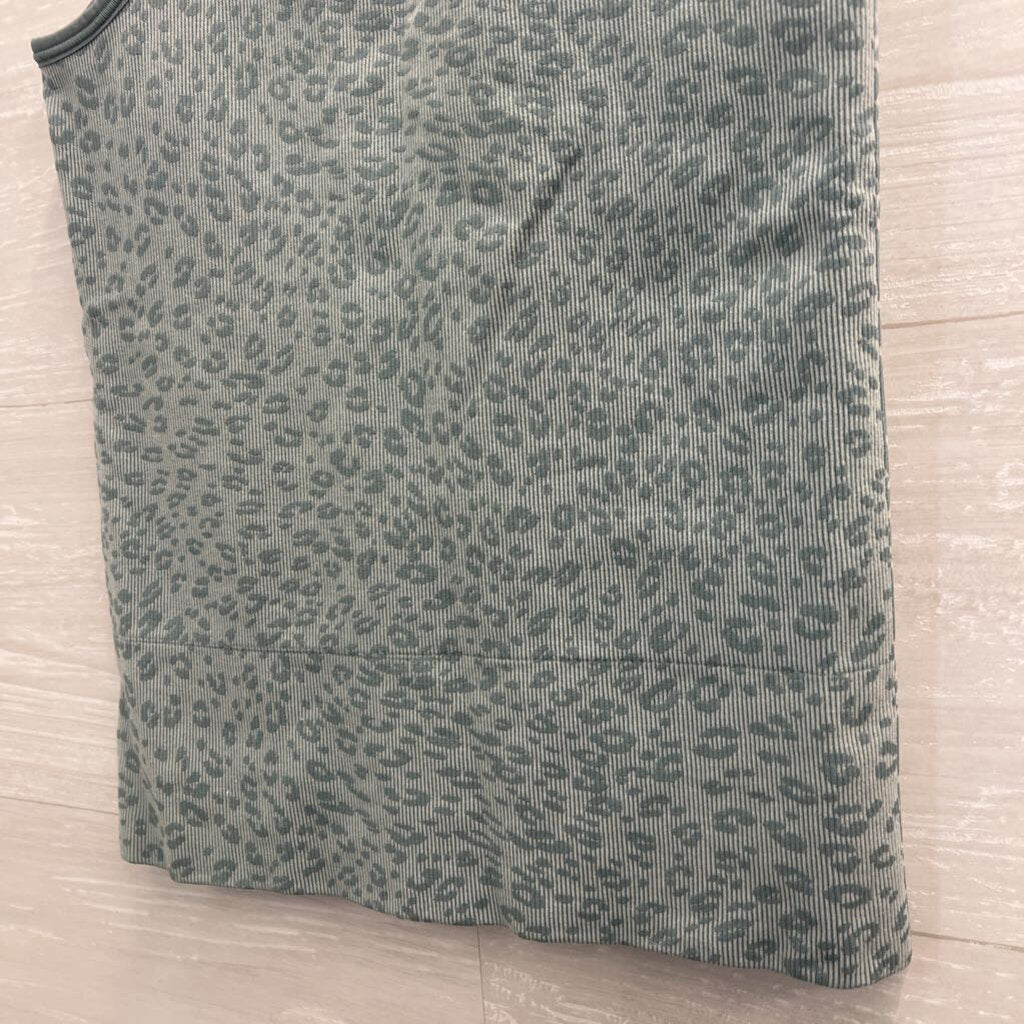 Athleta Blue Cheetah Print Cropped Tank Top XXS