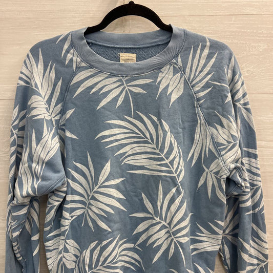 Billabong Blue Tropical Leaf Print Long Sleeve Sweatshirt Top Medium