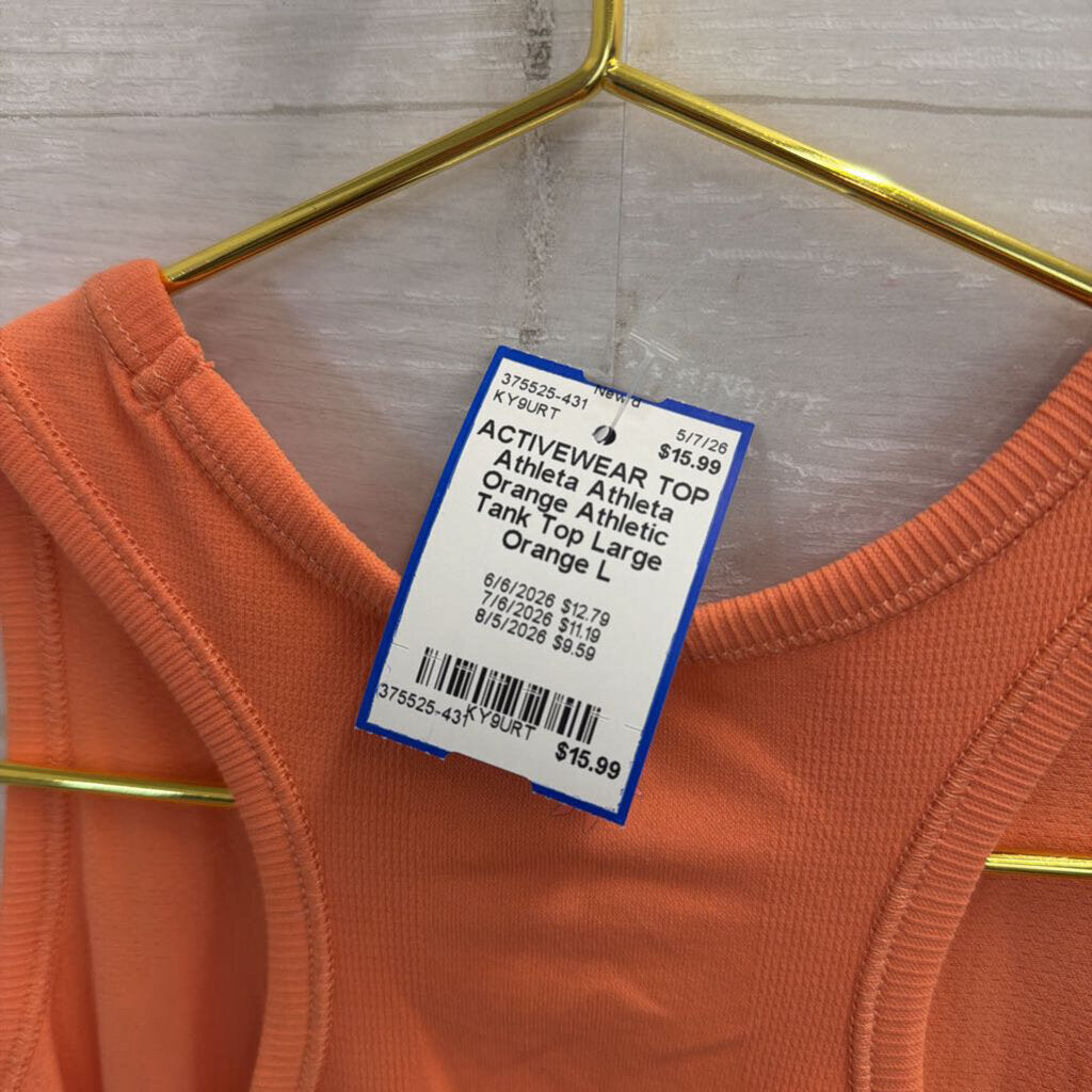 Athleta Orange Athletic Tank Top Large