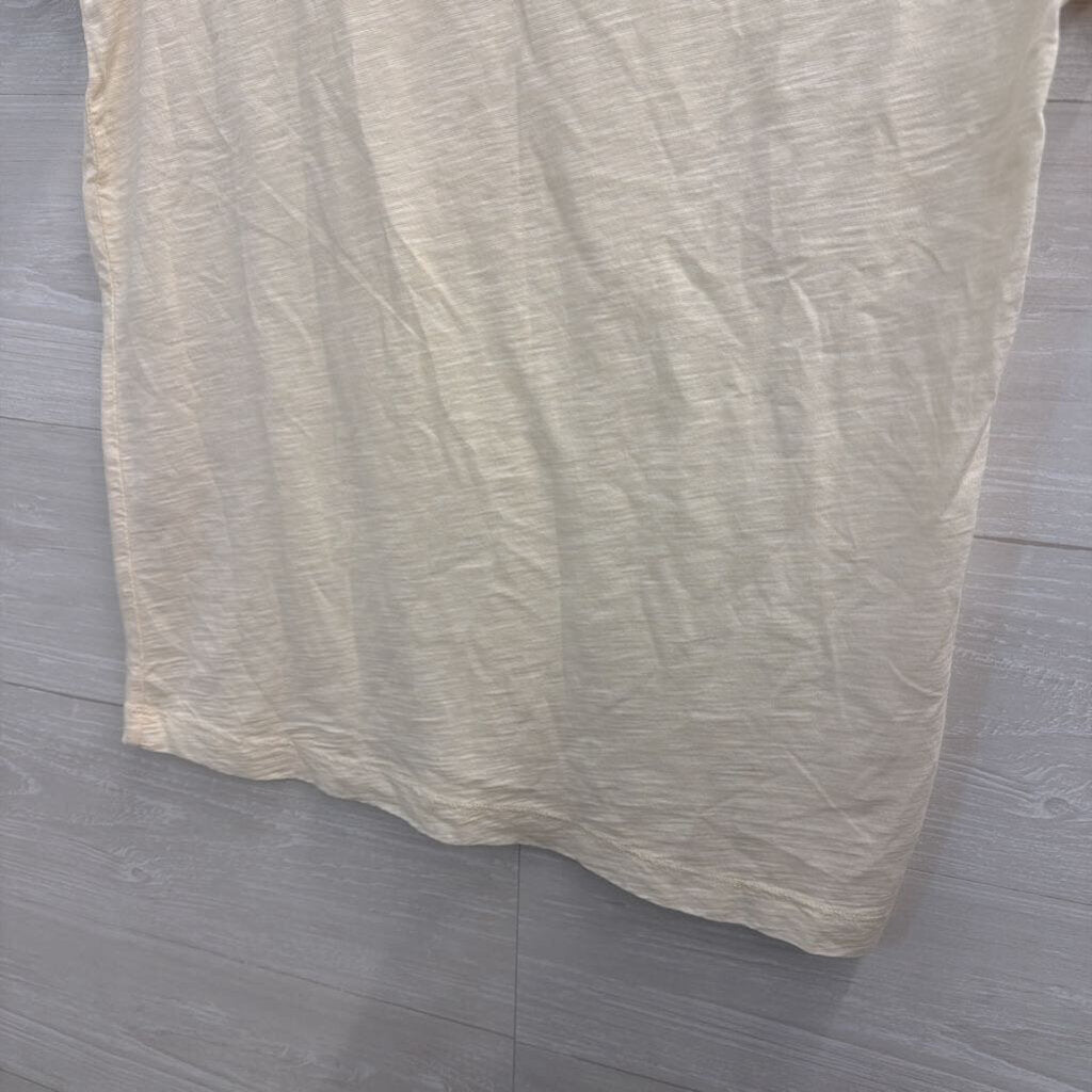 J Crew Cream Short Sleeve Rosette Detail Top Large